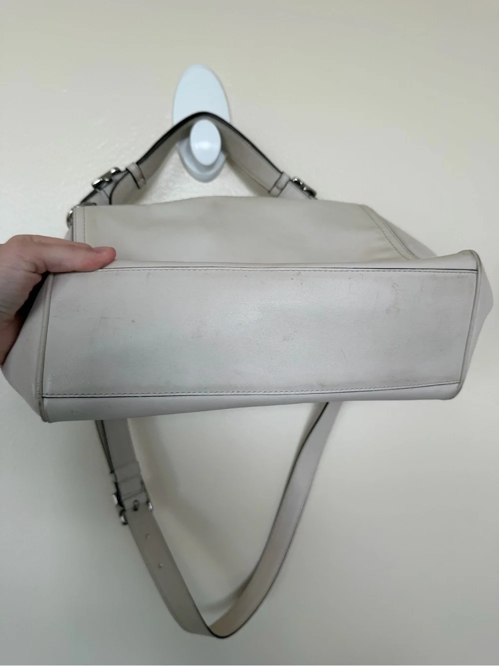 COACH Vintage Legacy Romy Vanilla Leather Convertible Top Handle Crossbody Bag - Picture 9 of 14
